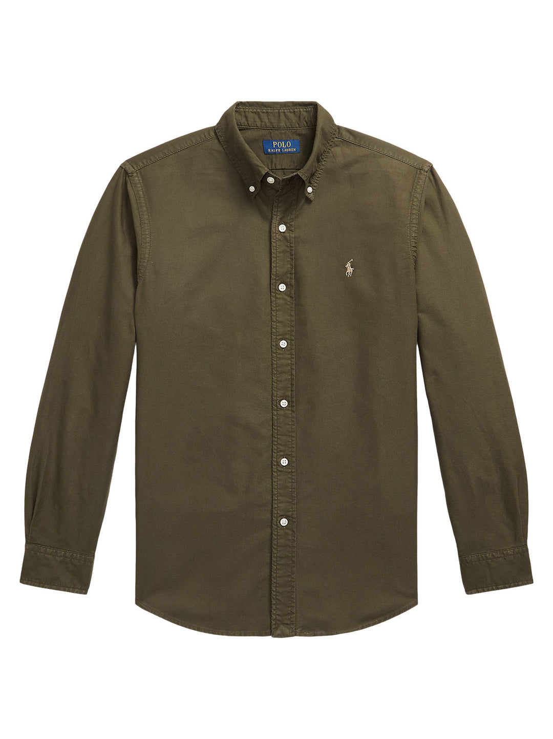 POLO Ralph Lauren Custom Fit Oxford Shirt – Groen-100% katoen-HEREN SHIRTS-Groen
