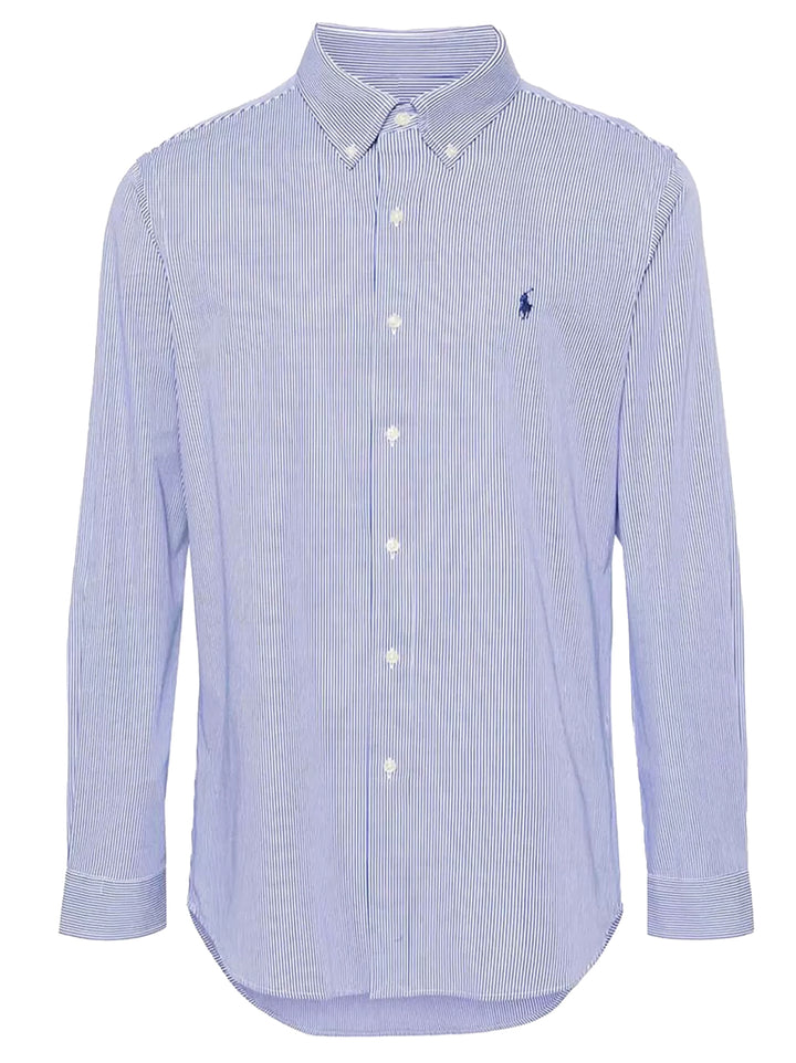 POLO Ralph Lauren Custom Fit Poplin shirt -91% Katoen<br />9% Elastaan-HEREN SHIRTS-Blauw
