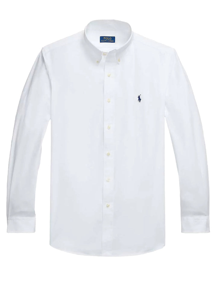 POLO Ralph Lauren Custom Fit poplin shirt-91% Katoen<br />9% Elastaan-HEREN SHIRTS-Wit