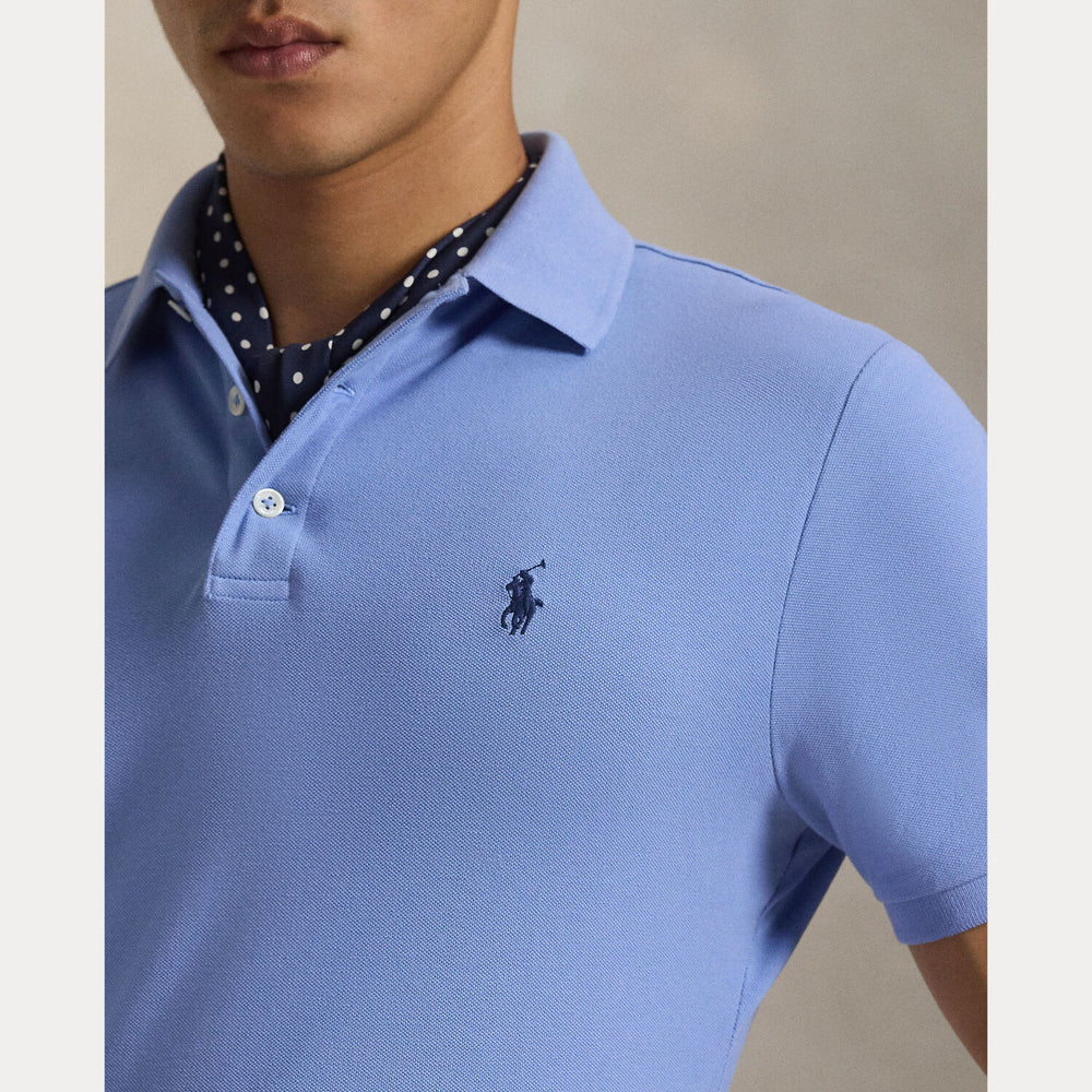 POLO Ralph Lauren Custom Slim Fit Mesh Polo-100% katoen-HEREN POLO'S & T-SHIRTS-Blauw