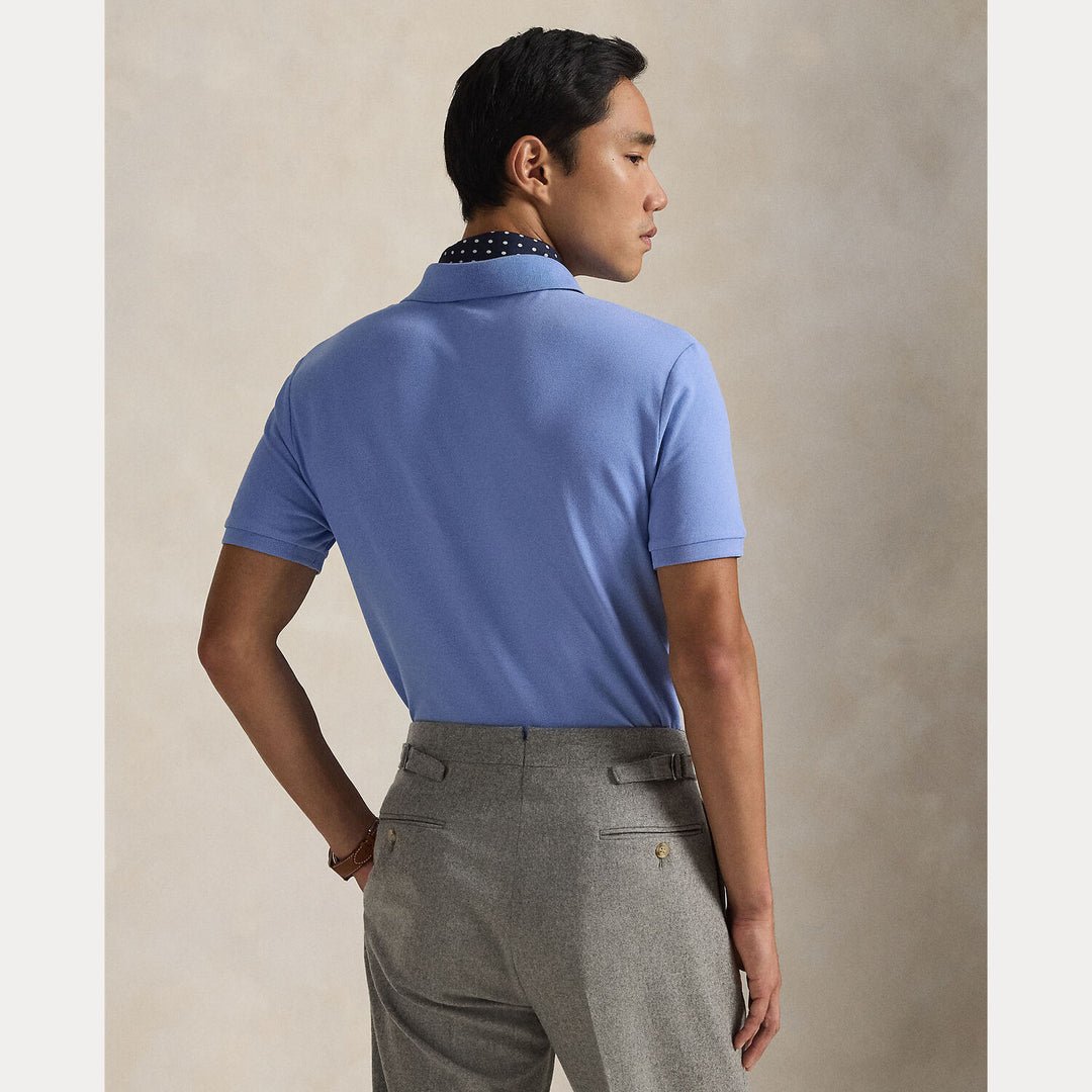 POLO Ralph Lauren Custom Slim Fit Mesh Polo-100% katoen-HEREN POLO'S & T-SHIRTS-Blauw