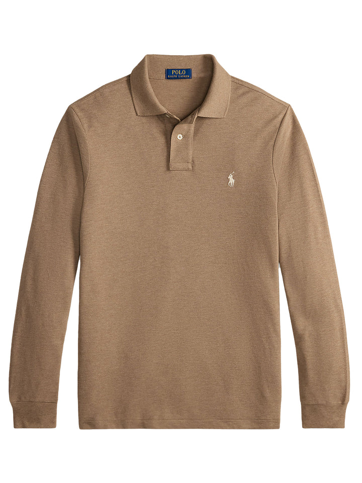 POLO Ralph Lauren Custom Slim Fit Mesh Polo Shirt-100% katoen-HEREN POLO'S & T-SHIRTS-Beige