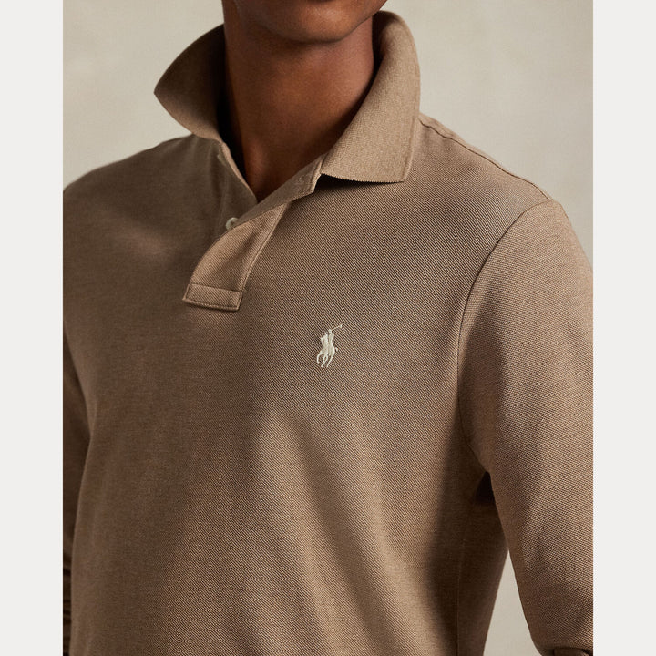 POLO Ralph Lauren Custom Slim Fit Mesh Polo Shirt-100% katoen-HEREN POLO'S & T-SHIRTS-Beige