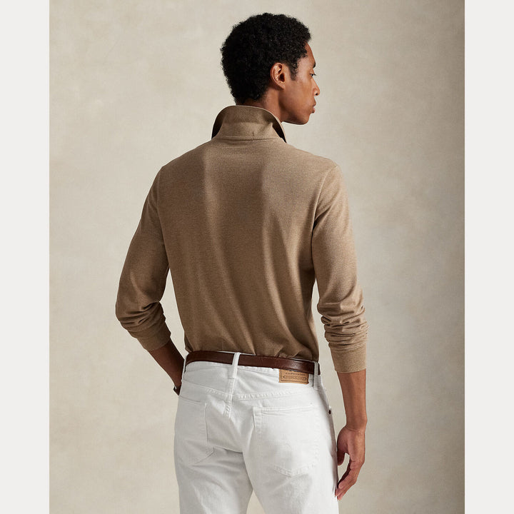 POLO Ralph Lauren Custom Slim Fit Mesh Polo Shirt-100% katoen-HEREN POLO'S & T-SHIRTS-Beige