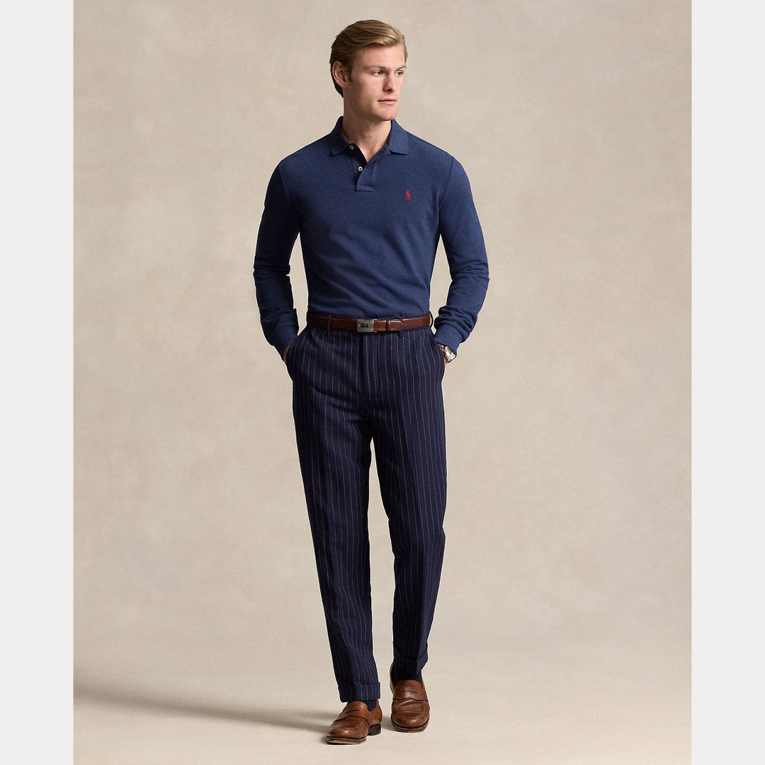 POLO Ralph Lauren Custom Slim Fit Mesh Polo Shirt-100% katoen-HEREN POLO'S & T-SHIRTS-Blauw