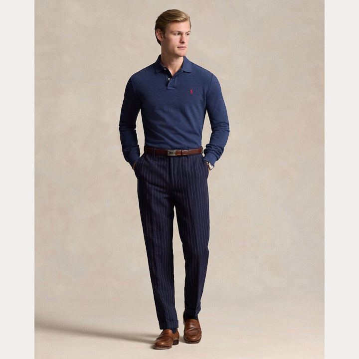 POLO Ralph Lauren Custom Slim Fit Mesh Polo Shirt-100% katoen-HEREN POLO'S & T-SHIRTS-Blauw