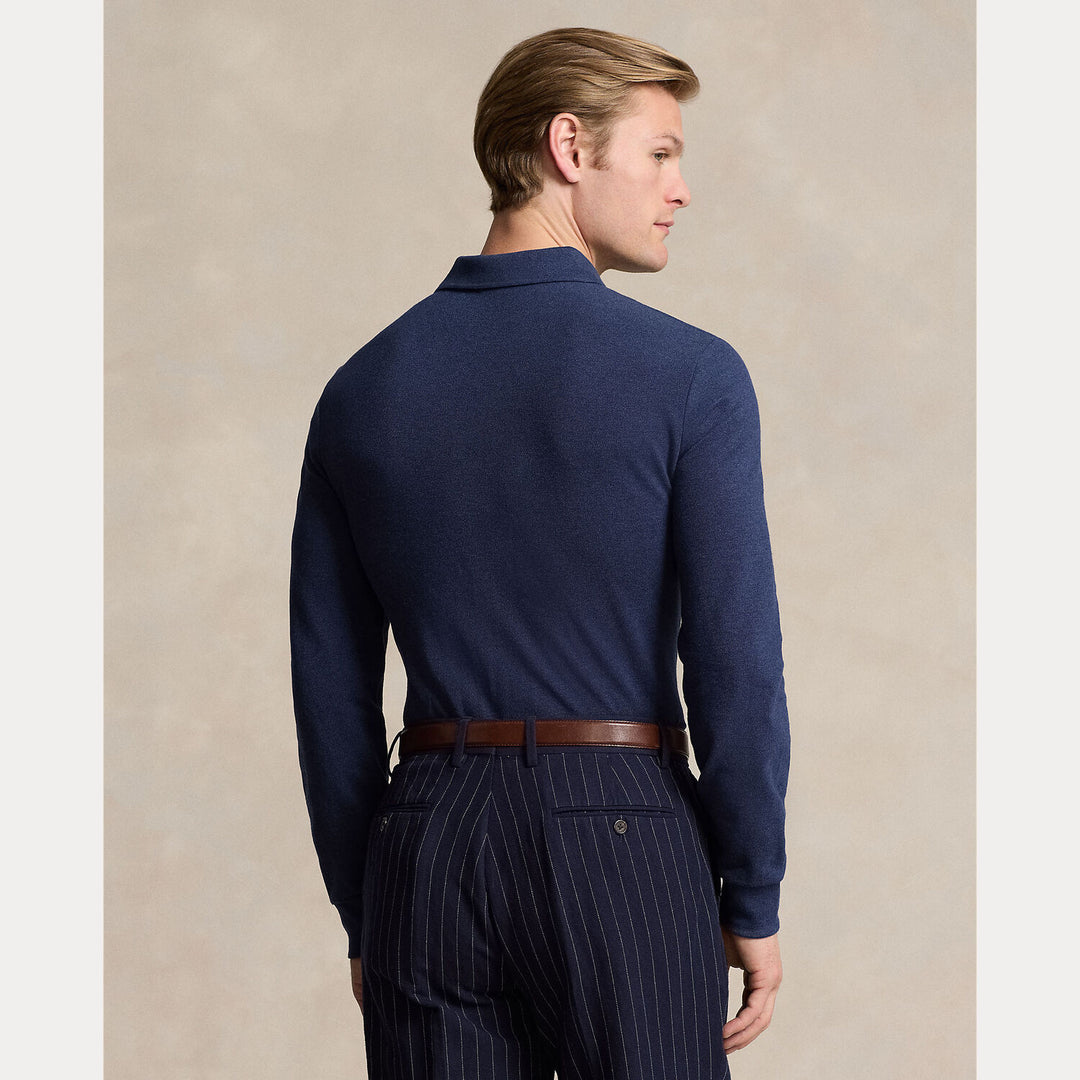 POLO Ralph Lauren Custom Slim Fit Mesh Polo Shirt-100% katoen-HEREN POLO'S & T-SHIRTS-Blauw