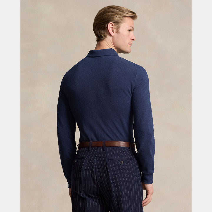 POLO Ralph Lauren Custom Slim Fit Mesh Polo Shirt-100% katoen-HEREN POLO'S & T-SHIRTS-Blauw