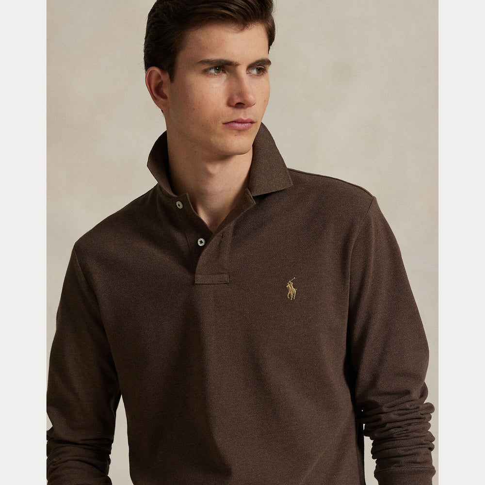 POLO Ralph Lauren Custom Slim Fit Mesh Polo Shirt-100% katoen-HEREN POLO'S & T-SHIRTS-Bruin