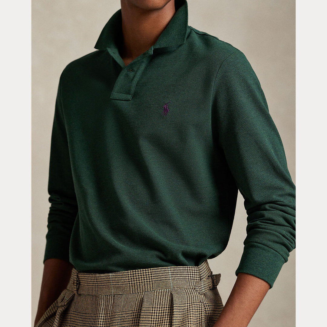 POLO Ralph Lauren Custom Slim Fit Mesh Polo Shirt-100% katoen-HEREN POLO'S & T-SHIRTS-Groen