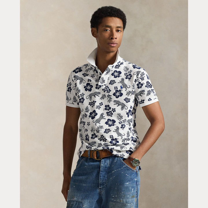 POLO Ralph Lauren Custom Slim Fit Tropical Polo-100% katoen-HEREN POLO'S & T-SHIRTS-Wit