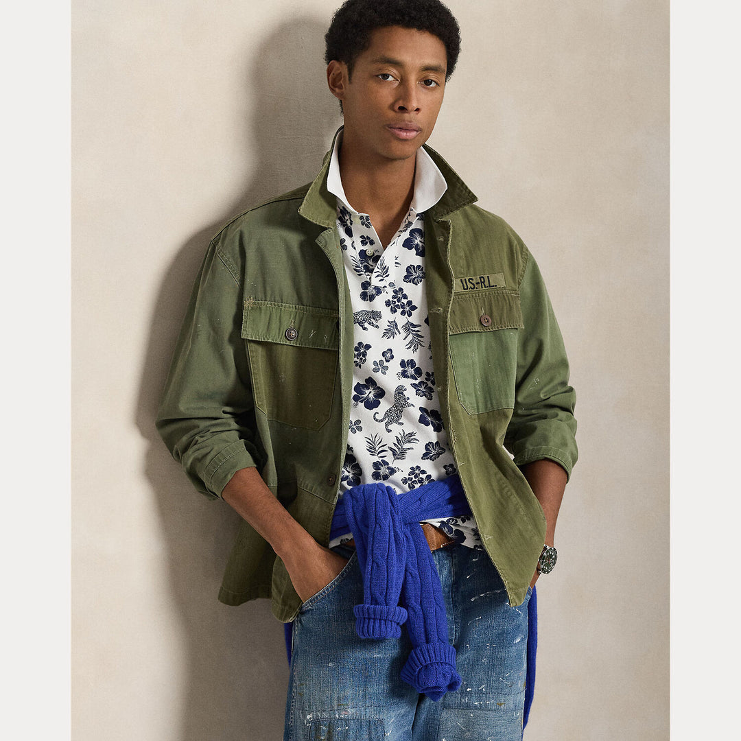 POLO Ralph Lauren Custom Slim Fit Tropical Polo-100% katoen-HEREN POLO'S & T-SHIRTS-Wit