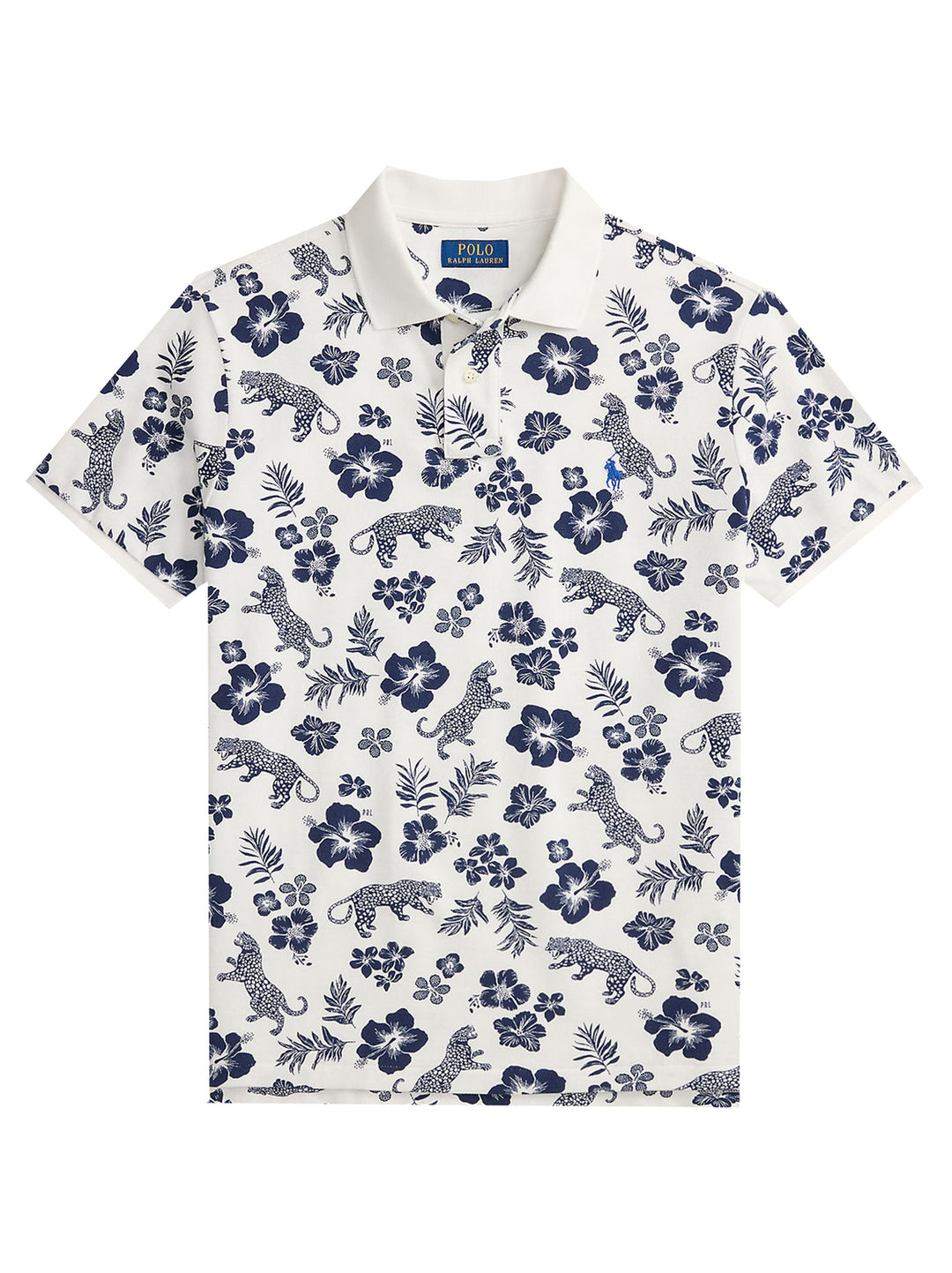 POLO Ralph Lauren Custom Slim Fit Tropical Polo-100% katoen-HEREN POLO'S & T-SHIRTS-Wit