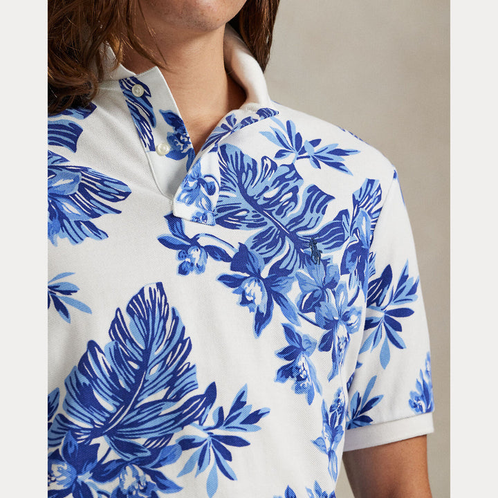 POLO Ralph Lauren Custom Slim Fit Tropical Polo-100% katoen-HEREN POLO'S & T-SHIRTS-Wit