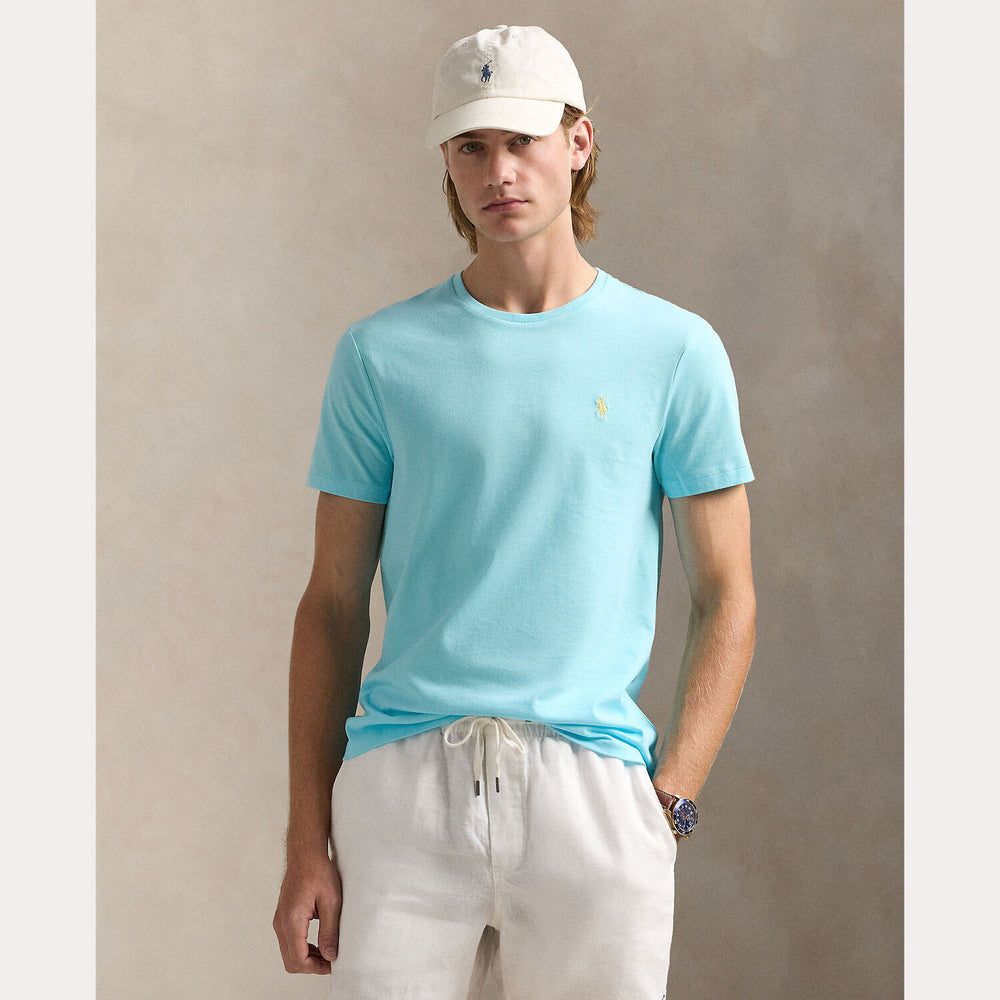 POLO Ralph Lauren custom slim jersey T-shirt -100% katoen-HEREN POLO'S & T-SHIRTS-Blauw