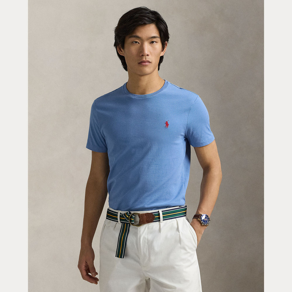 POLO Ralph Lauren Custom slim jersey T-shirt-100% katoen-HEREN POLO'S & T-SHIRTS-Blauw