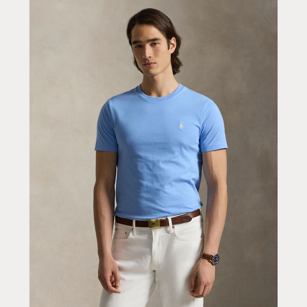 POLO Ralph Lauren Custom slim jersey T-shirt-100% katoen-HEREN POLO'S & T-SHIRTS-Blauw