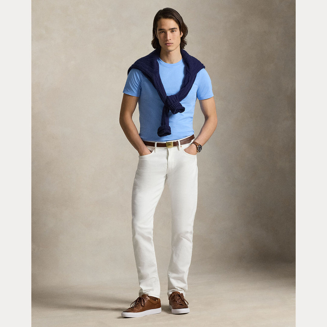 POLO Ralph Lauren Custom slim jersey T-shirt-100% katoen-HEREN POLO'S & T-SHIRTS-Blauw