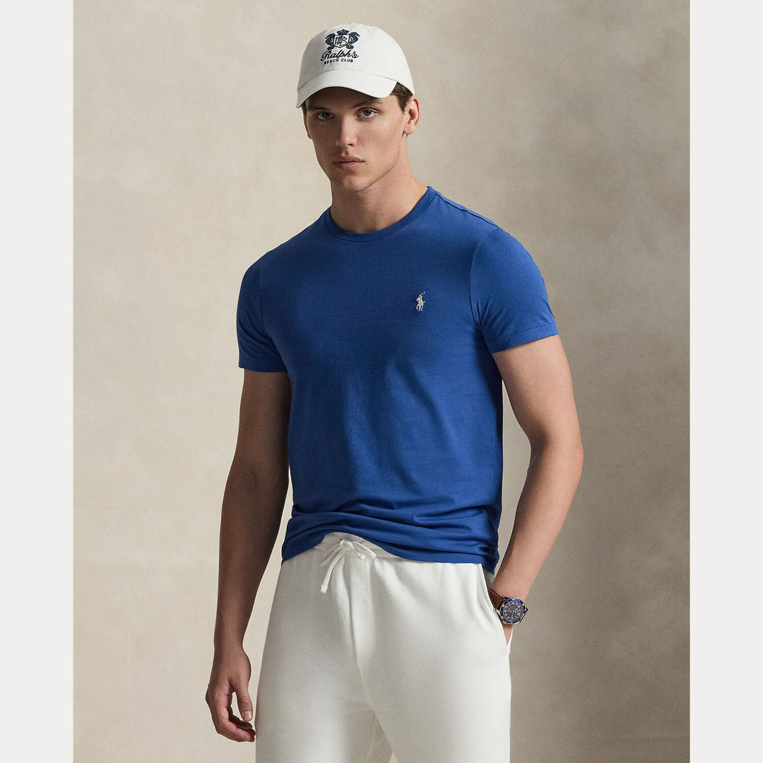 POLO Ralph Lauren Custom slim jersey T-shirt-100% katoen-HEREN POLO'S & T-SHIRTS-Blauw