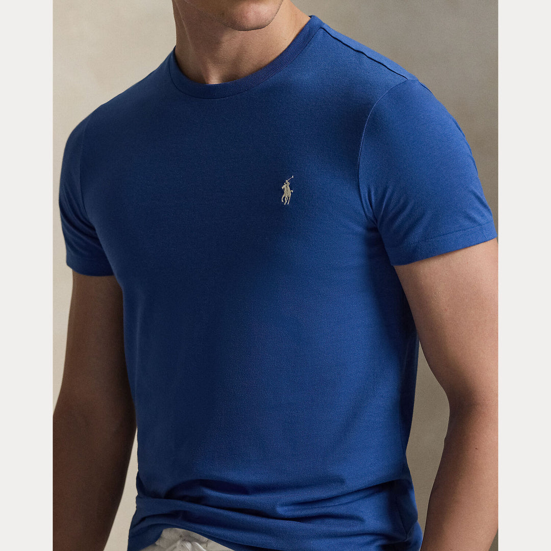POLO Ralph Lauren Custom slim jersey T-shirt-100% katoen-HEREN POLO'S & T-SHIRTS-Blauw