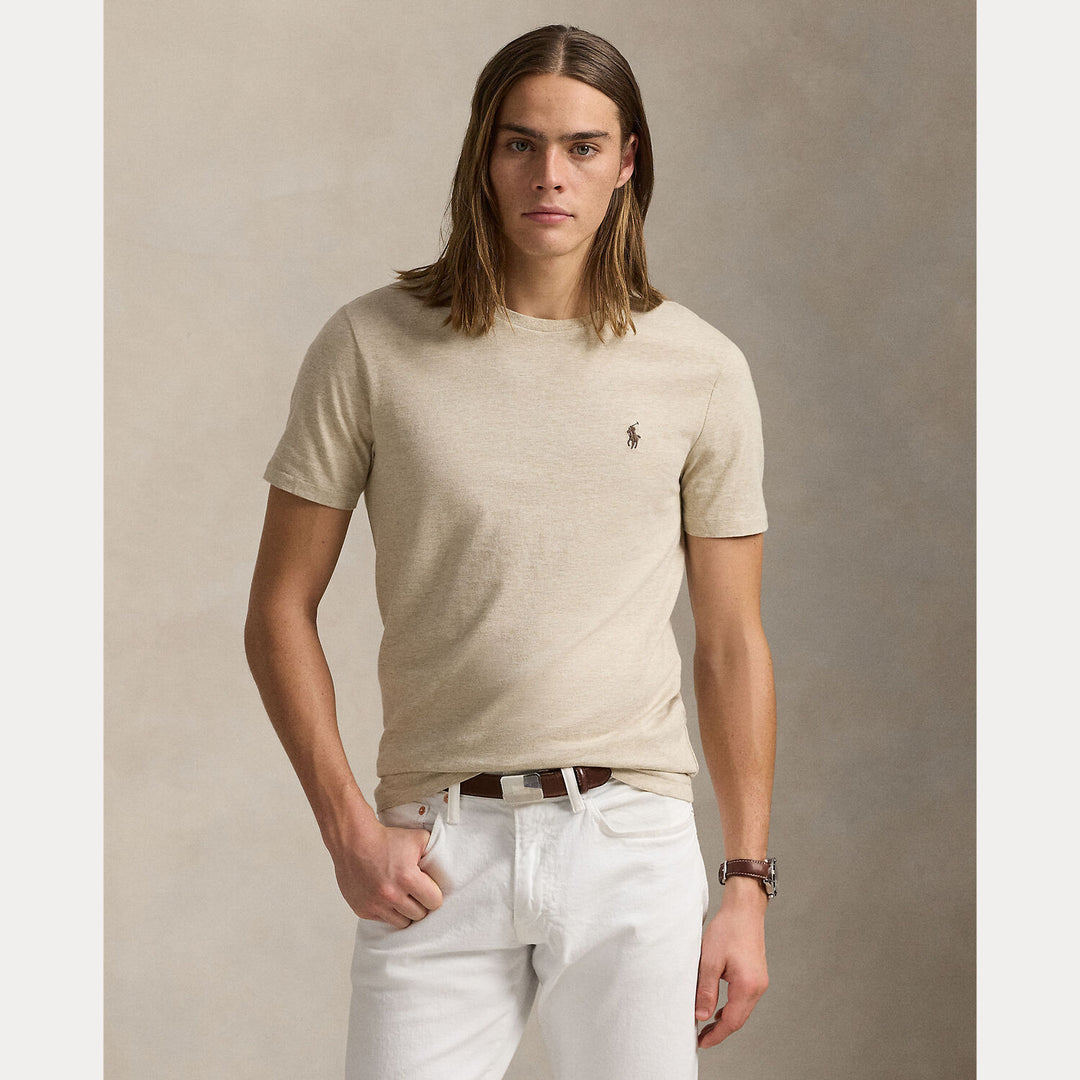 POLO Ralph Lauren Custom slim jersey T-shirt-100% katoen-HEREN POLO'S & T-SHIRTS-Grijs