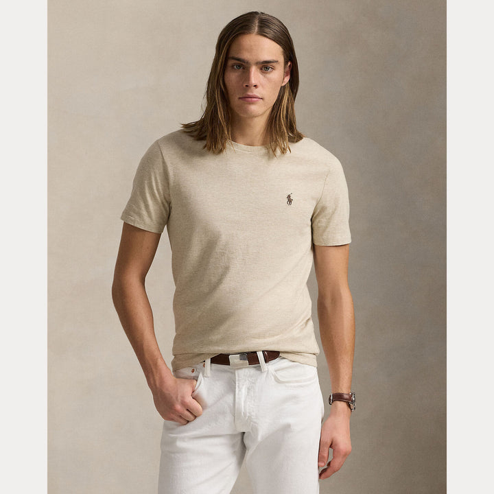 POLO Ralph Lauren Custom slim jersey T-shirt-100% katoen-HEREN POLO'S & T-SHIRTS-Grijs