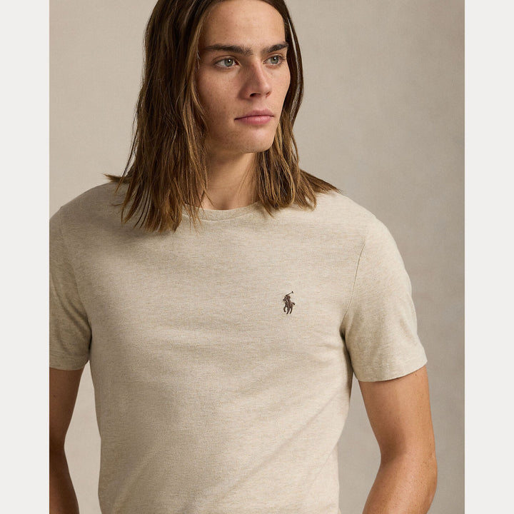 POLO Ralph Lauren Custom slim jersey T-shirt-100% katoen-HEREN POLO'S & T-SHIRTS-Grijs