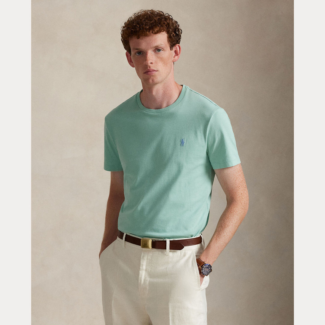 POLO Ralph Lauren Custom slim jersey T-shirt-100% katoen-HEREN POLO'S & T-SHIRTS-Groen