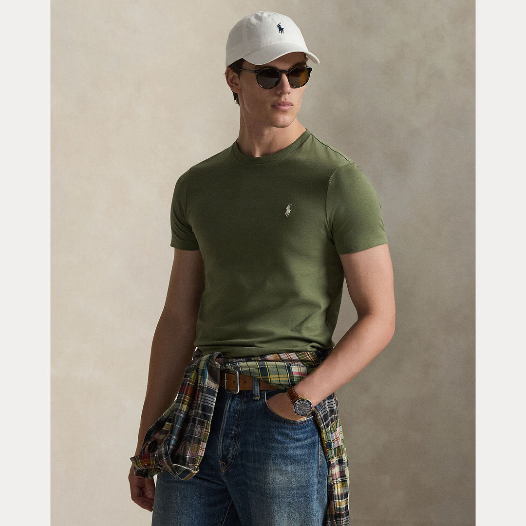 POLO Ralph Lauren Custom slim jersey T-shirt-100% katoen-HEREN POLO'S & T-SHIRTS-Groen