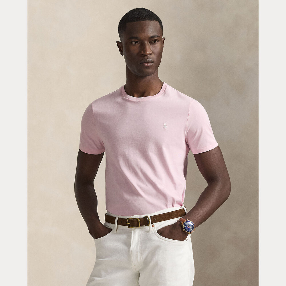 POLO Ralph Lauren Custom slim jersey T-shirt-100% katoen-HEREN POLO'S & T-SHIRTS-Roze