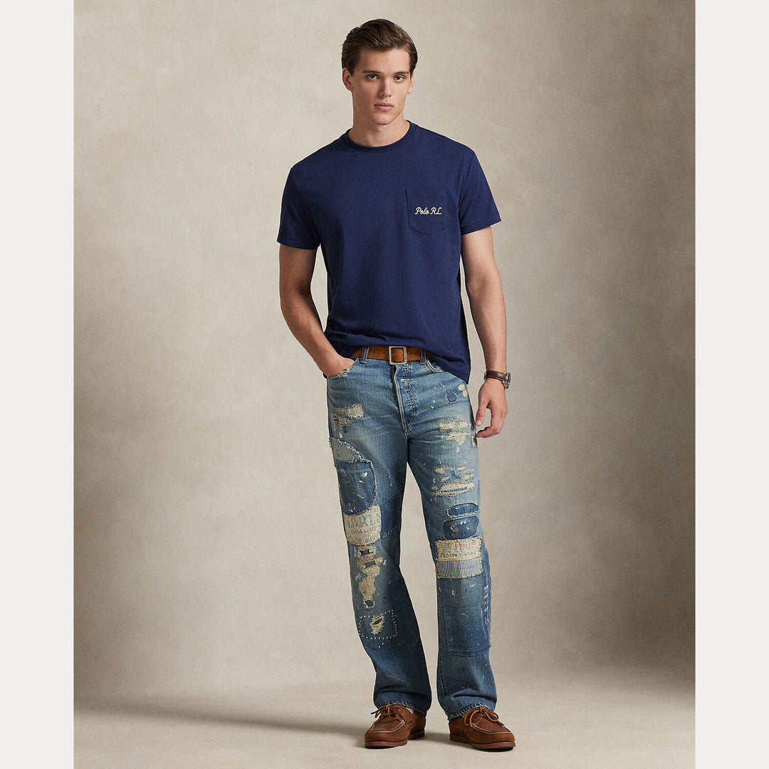 POLO Ralph Lauren Custom slim polo bear T-shirt-100% katoen-HEREN POLO'S & T-SHIRTS-Blauw