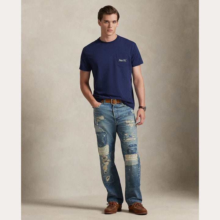 POLO Ralph Lauren Custom slim polo bear T-shirt-100% katoen-HEREN POLO'S & T-SHIRTS-Blauw