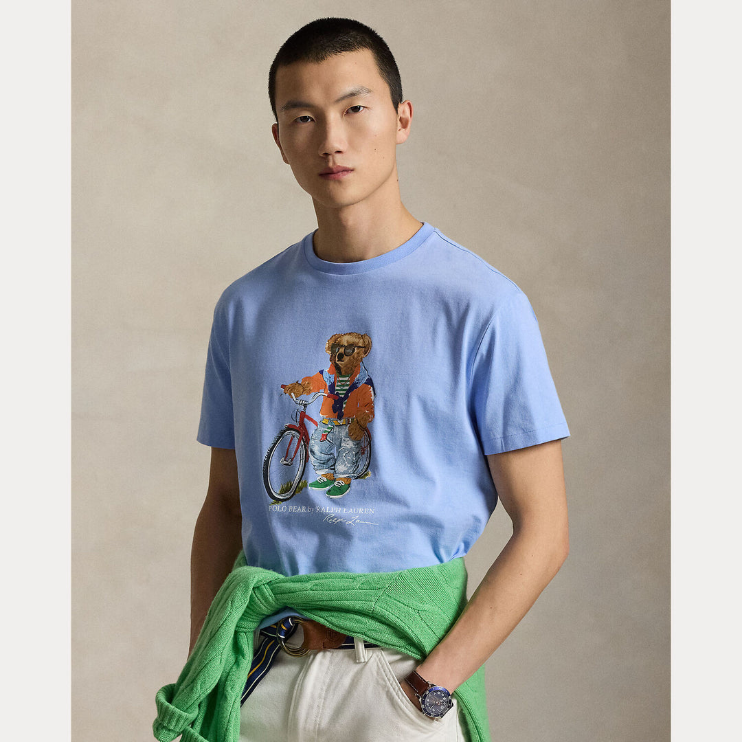 POLO Ralph Lauren Custom slim polo bear T-shirt-100% katoen-HEREN POLO'S & T-SHIRTS-Blauw