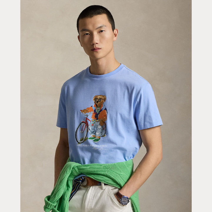 POLO Ralph Lauren Custom slim polo bear T-shirt-100% katoen-HEREN POLO'S & T-SHIRTS-Blauw