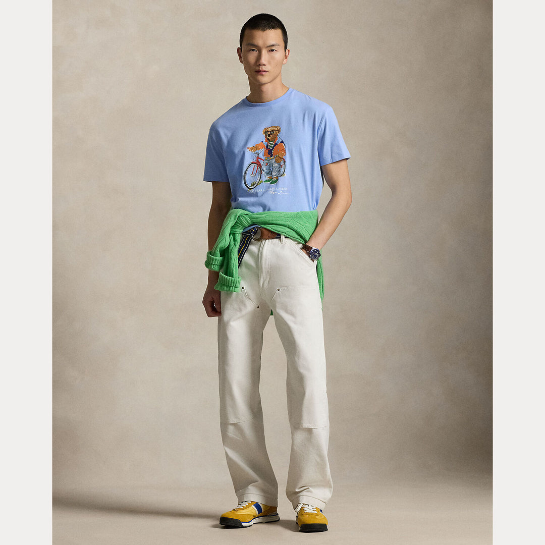 POLO Ralph Lauren Custom slim polo bear T-shirt-100% katoen-HEREN POLO'S & T-SHIRTS-Blauw