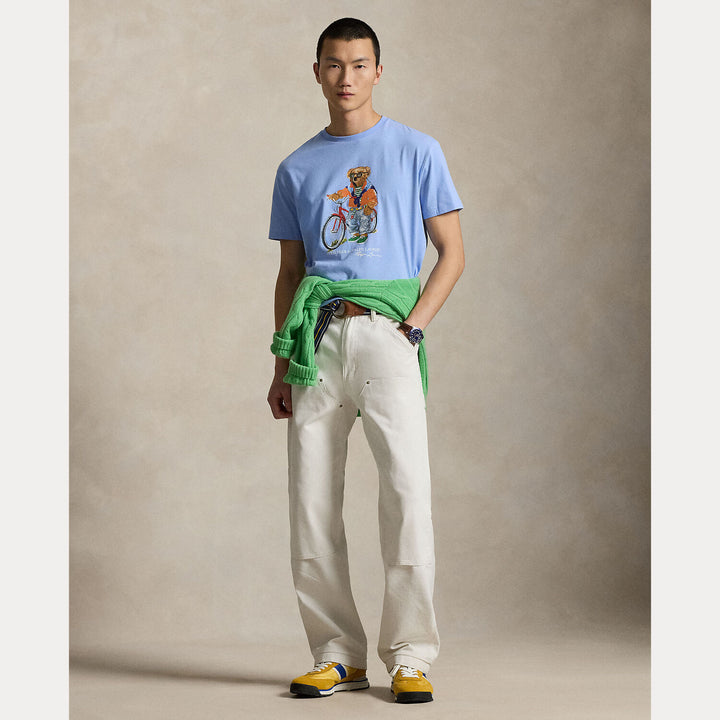 POLO Ralph Lauren Custom slim polo bear T-shirt-100% katoen-HEREN POLO'S & T-SHIRTS-Blauw