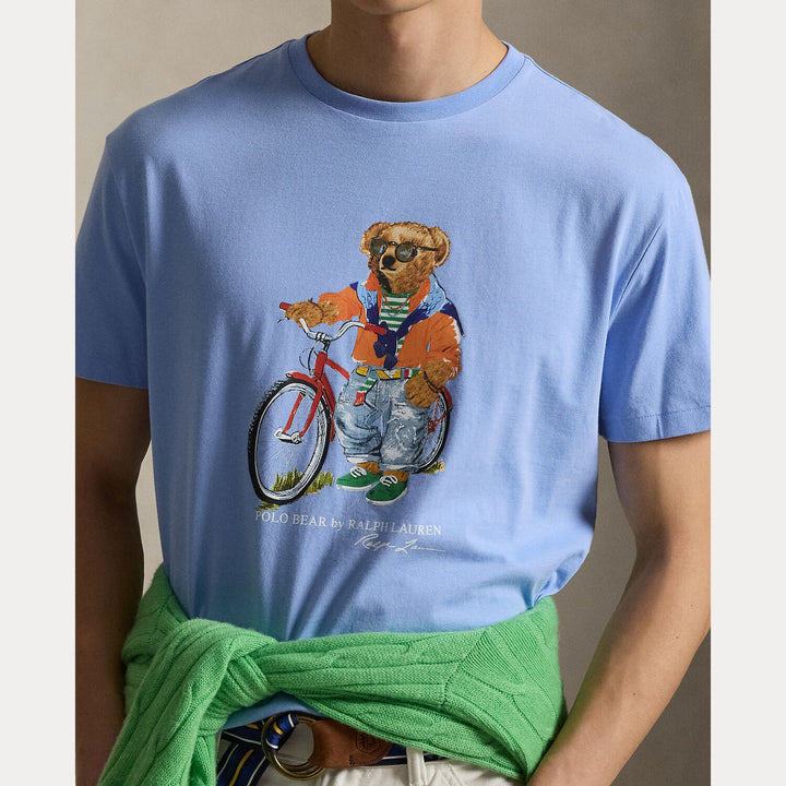 POLO Ralph Lauren Custom slim polo bear T-shirt-100% katoen-HEREN POLO'S & T-SHIRTS-Blauw