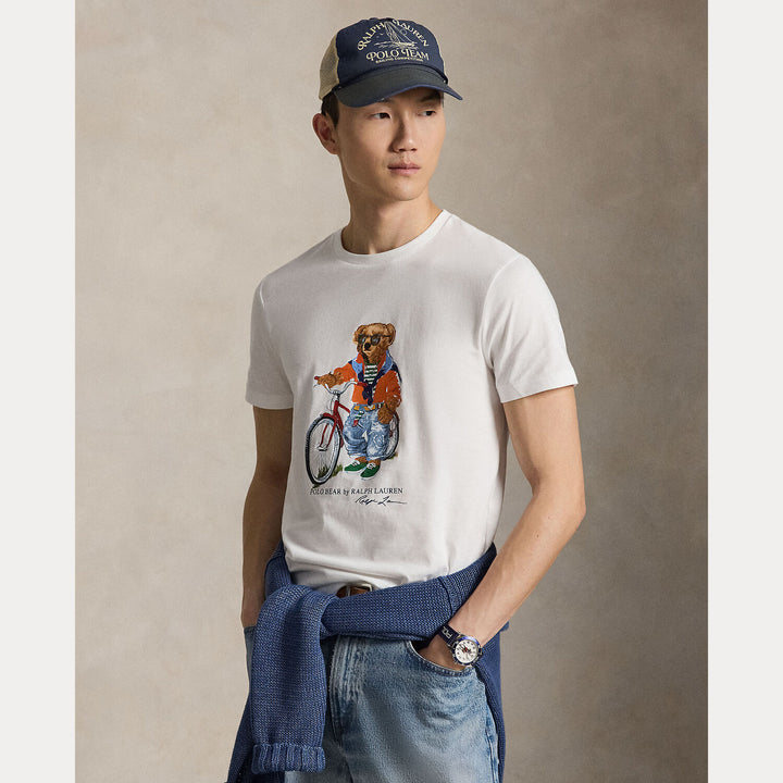 POLO Ralph Lauren Custom slim polo bear T-shirt-100% katoen-HEREN POLO'S & T-SHIRTS-Wit