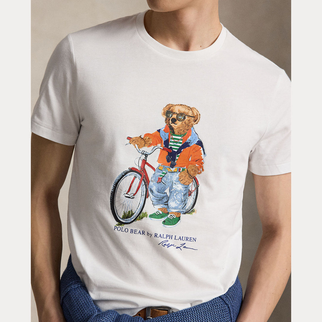 POLO Ralph Lauren Custom slim polo bear T-shirt-100% katoen-HEREN POLO'S & T-SHIRTS-Wit