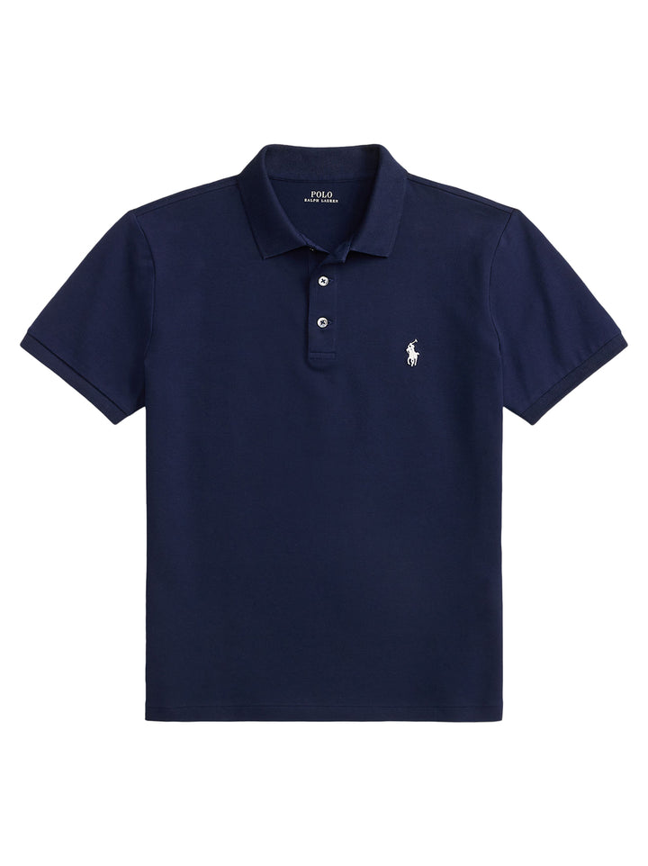 POLO Ralph Lauren Custom Slim Stretch Mesh Polo-100% katoen-HEREN POLO'S & T-SHIRTS-Blauw