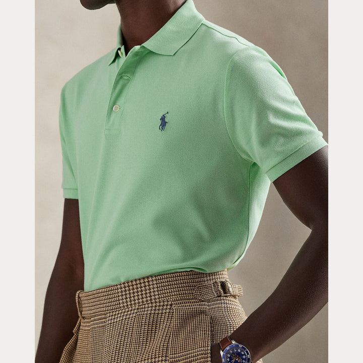 POLO Ralph Lauren Custom Slim Stretch Mesh Polo-100% katoen-HEREN POLO'S & T-SHIRTS-Groen