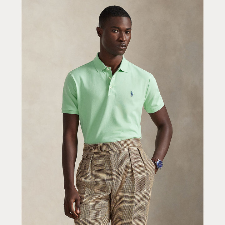 POLO Ralph Lauren Custom Slim Stretch Mesh Polo-100% katoen-HEREN POLO'S & T-SHIRTS-Groen