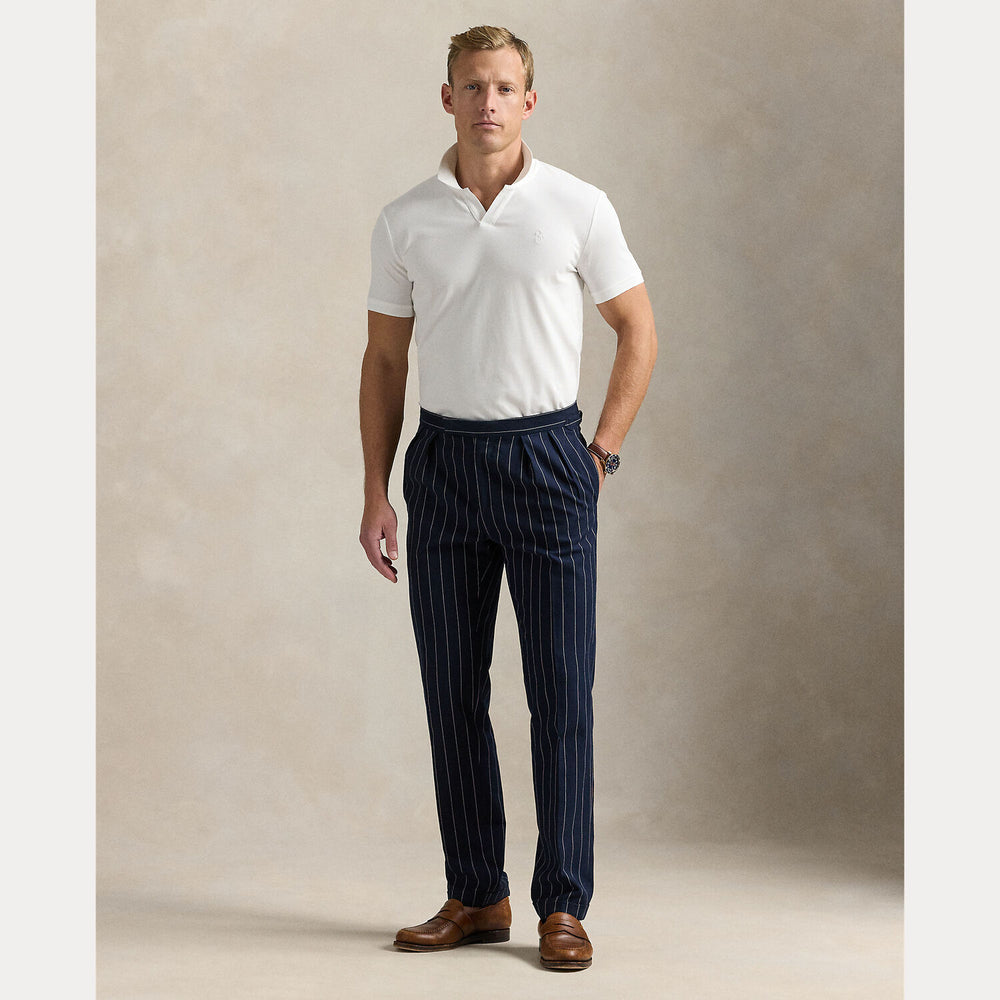 POLO Ralph Lauren Custom Slim Stretch Mesh Polo-95% katoen, 5% elastaan-HEREN POLO'S & T-SHIRTS-Wit