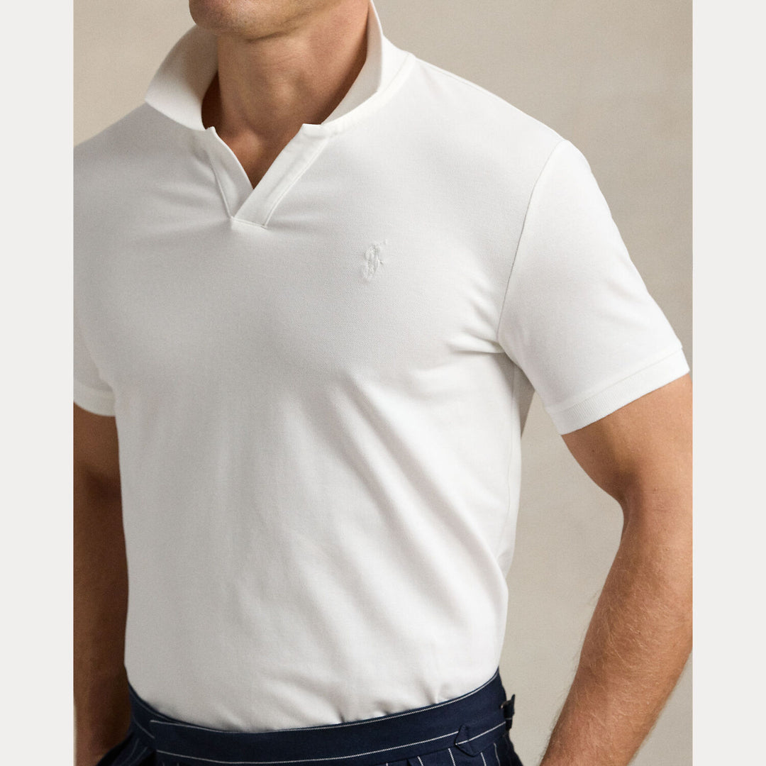 POLO Ralph Lauren Custom Slim Stretch Mesh Polo-95% katoen, 5% elastaan-HEREN POLO'S & T-SHIRTS-Wit
