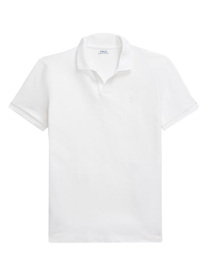 POLO Ralph Lauren Custom Slim Stretch Mesh Polo-95% katoen, 5% elastaan-HEREN POLO'S & T-SHIRTS-Wit