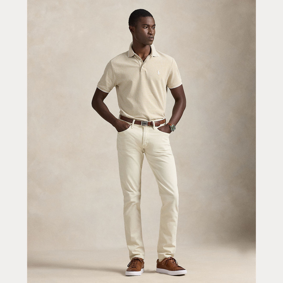 POLO Ralph Lauren Custom Slim Stretch Polo-96% katoen, 4% elastaan-HEREN POLO'S & T-SHIRTS-Beige