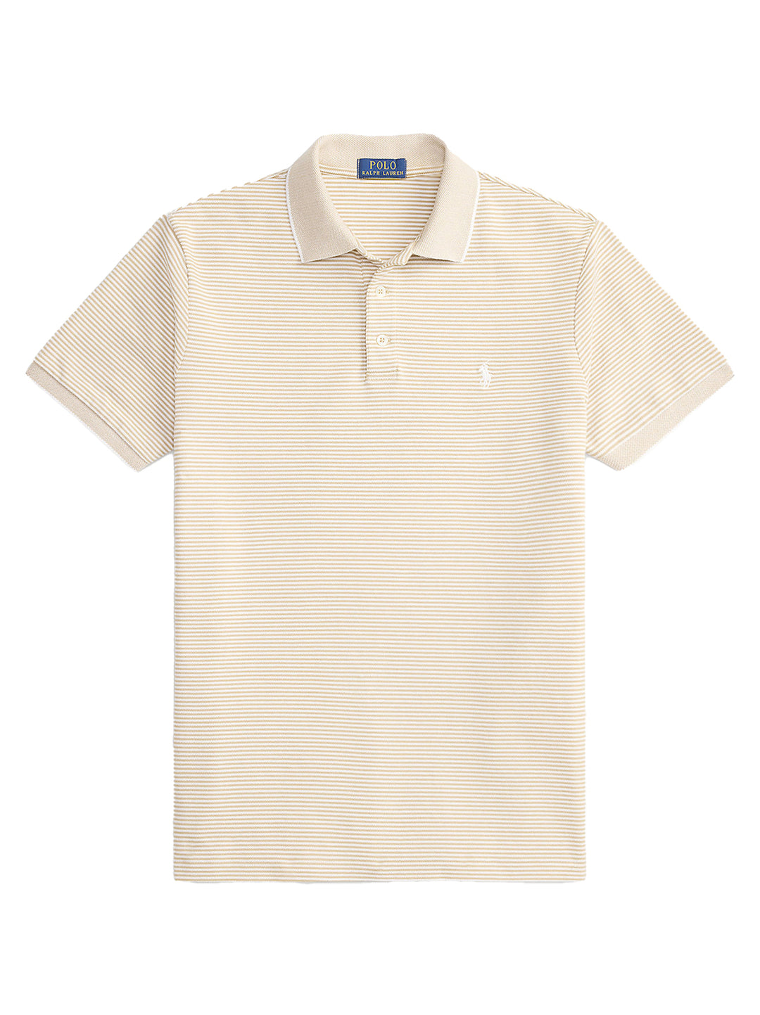 POLO Ralph Lauren Custom Slim Stretch Polo-96% katoen, 4% elastaan-HEREN POLO'S & T-SHIRTS-Beige