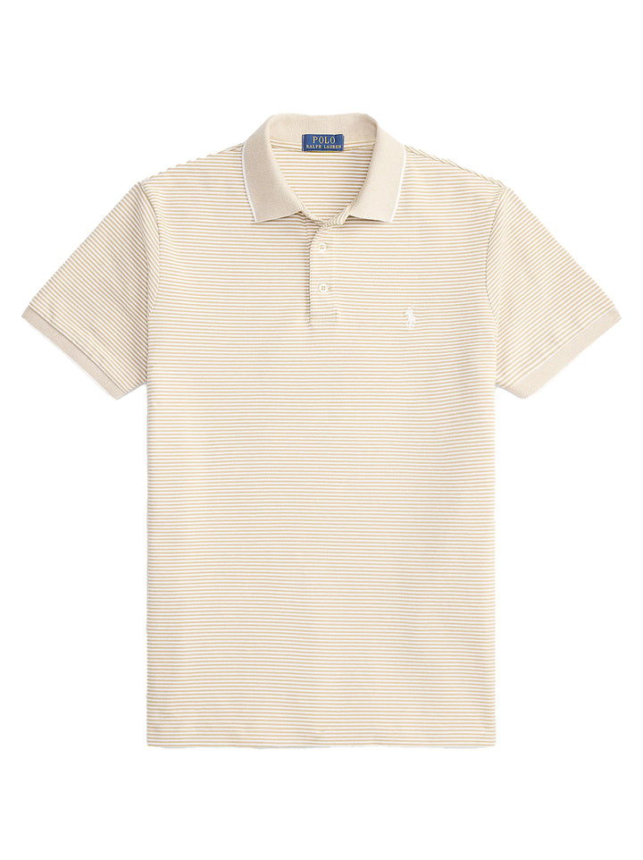 POLO Ralph Lauren Custom Slim Stretch Polo-96% katoen, 4% elastaan-HEREN POLO'S & T-SHIRTS-Beige