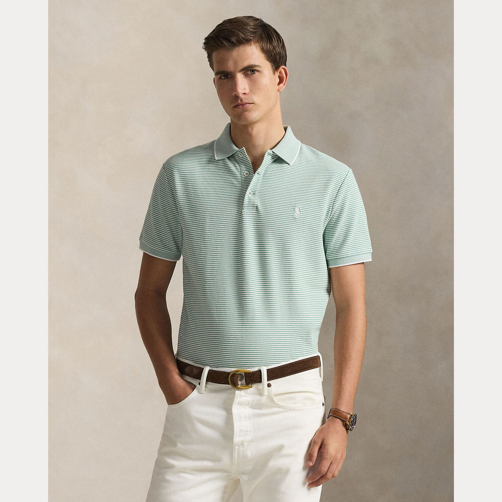 POLO Ralph Lauren Custom Slim Stretch Polo-96% katoen, 4% elastaan-HEREN POLO'S & T-SHIRTS-Groen