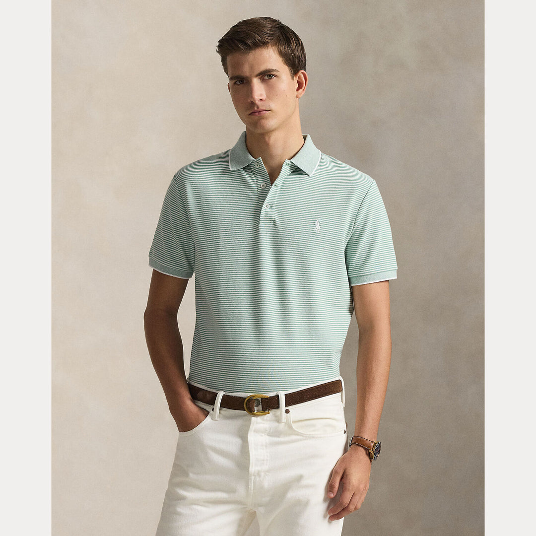POLO Ralph Lauren Custom Slim Stretch Polo-96% katoen, 4% elastaan-HEREN POLO'S & T-SHIRTS-Groen